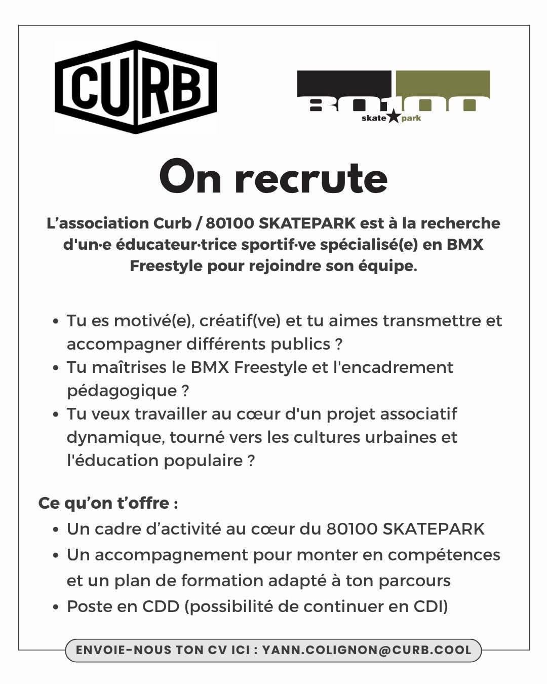 Lire la suite à propos de l’article 80100 Skatepark recrute saison 2026-2027